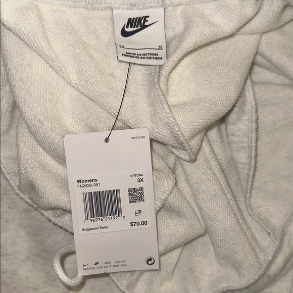 NWT Nike High-Waisted Chill French Terry Birch Heather Sweatpants (3X) - Picture 3 of 4